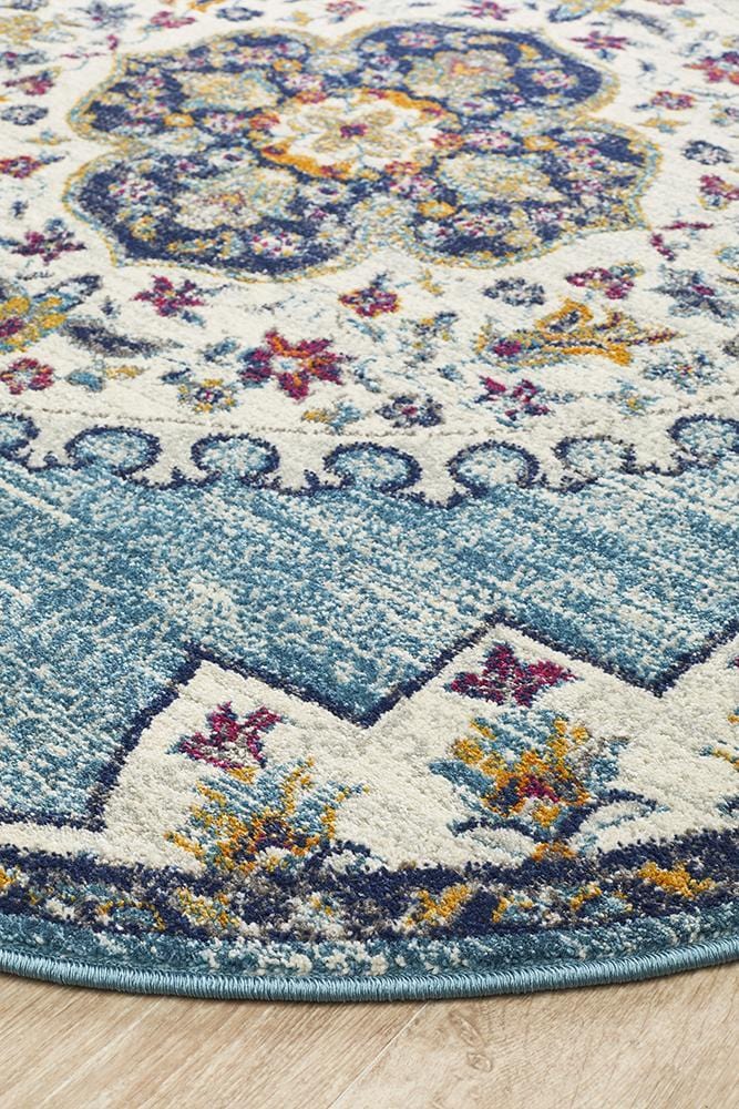 Babylon Light Blue : Round Rug