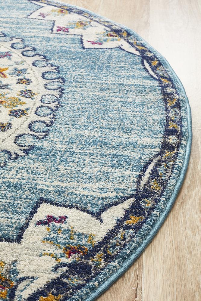 Babylon Light Blue : Round Rug