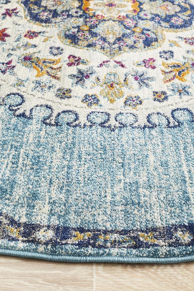 Babylon Light Blue : Round Rug