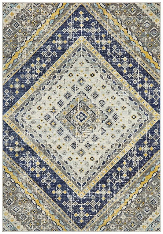 Babylon Diamond in Navy Rug