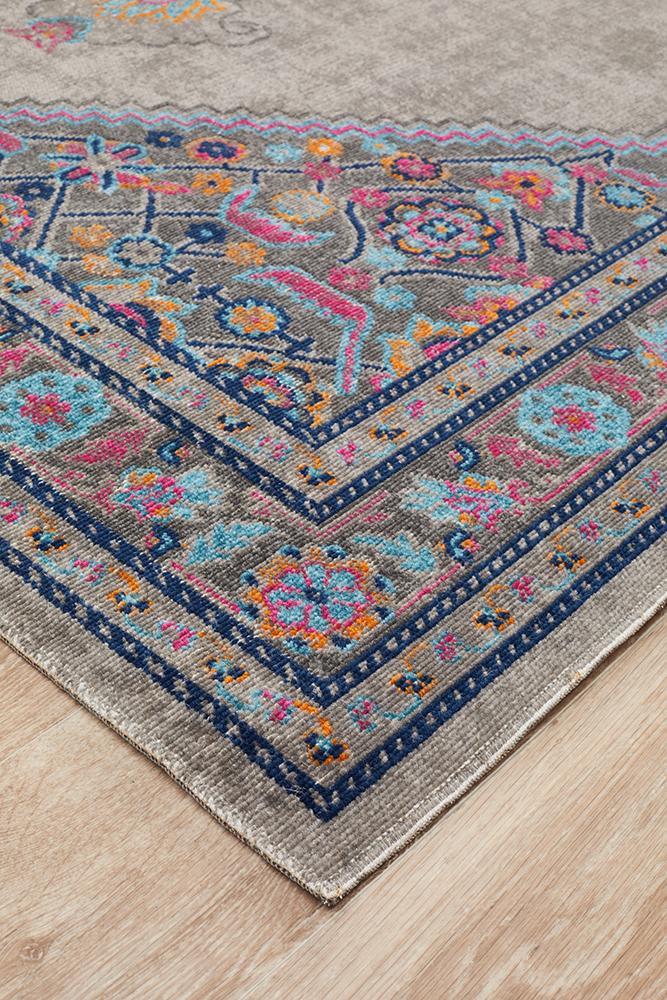 Eternal Diamond Rug In Grey & Multi