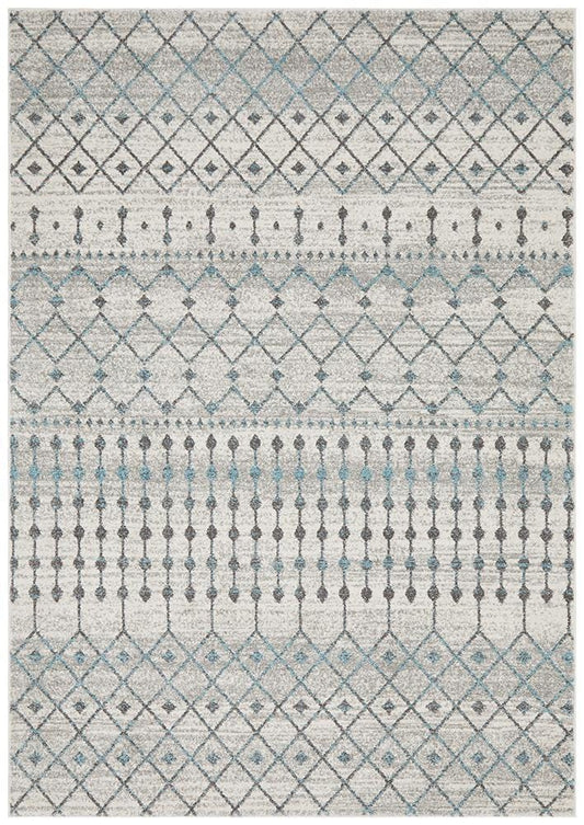 Evoke Tribal In Grey And White Rug