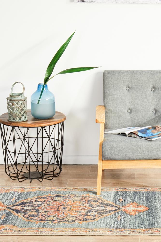 Legacy Runner Rug In Rust & Blue