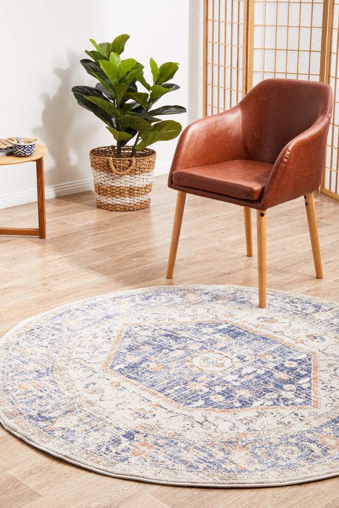 Mayfair Chloe Blue Round Rug