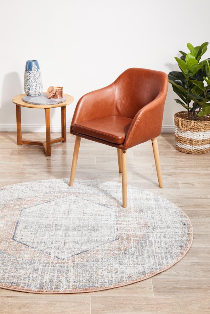 Mayfair Chloe Peach Round Rug