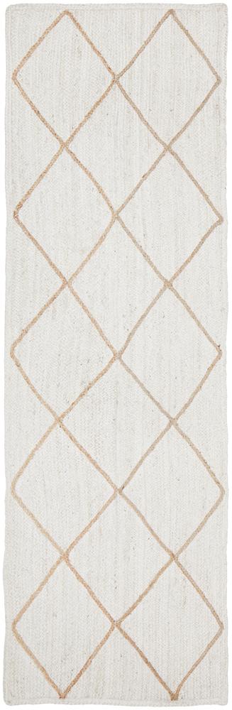 Noosa Cross White Runner Rug