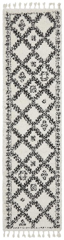 Saffron Runner Rug in White