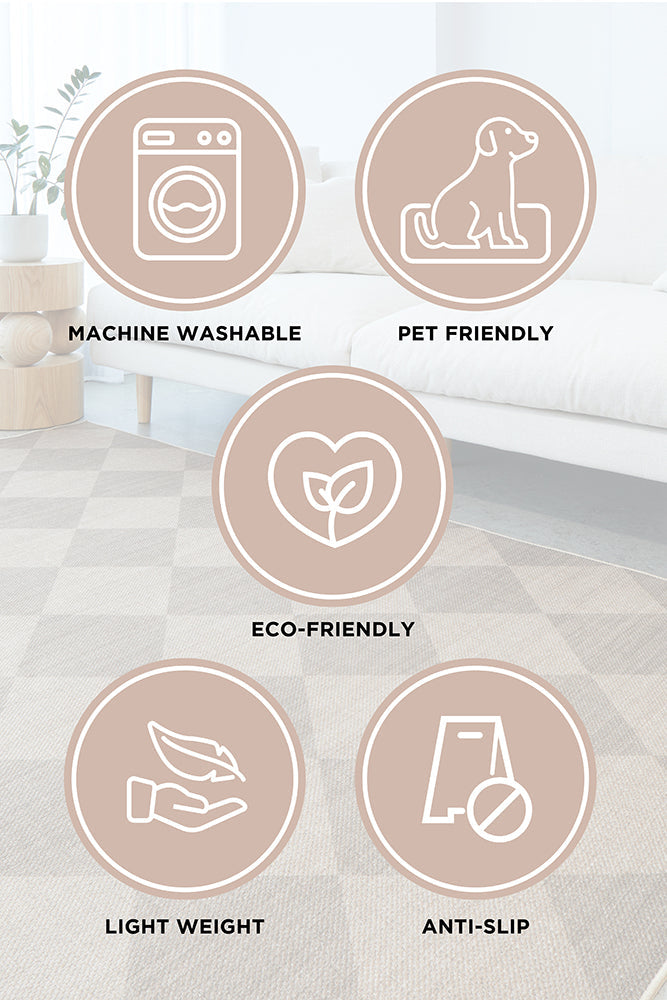Solar Firuz Natural Washable Rug