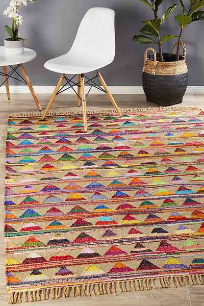 Jute Triangles Rug In Multi