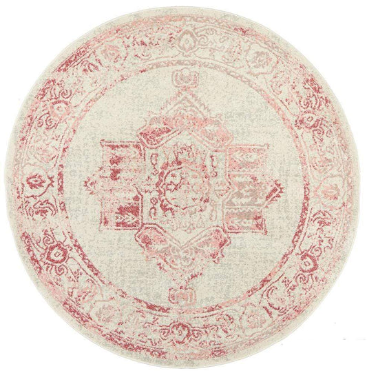 Avenue in Rose : Round Rug