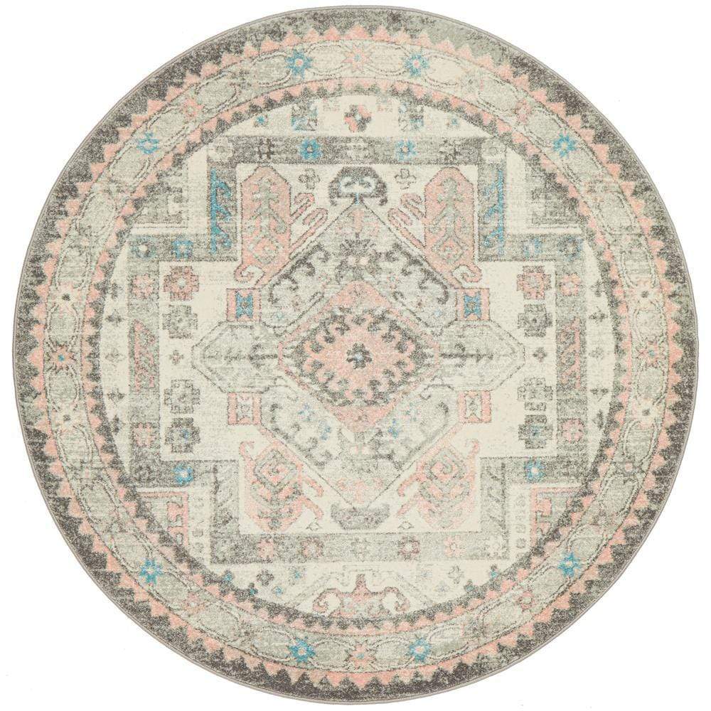 Avenue in Silver : Round Rug