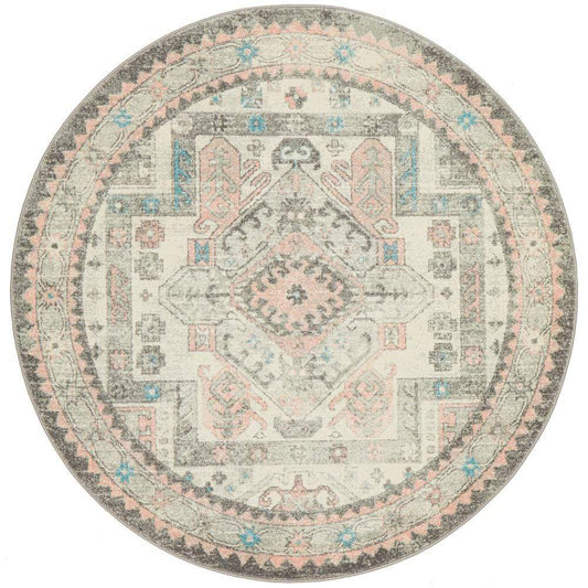 Avenue in Silver : Round Rug