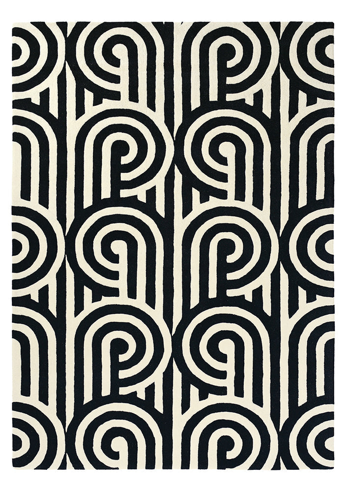 Florence Broadhurst Turnabouts Black 039205 Rug