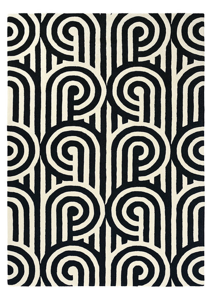 Florence Broadhurst Turnabouts Black 039205 Rug