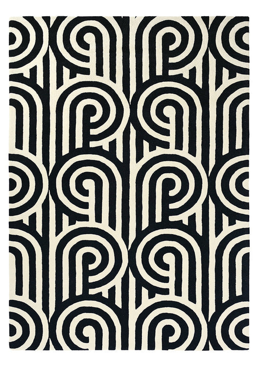 Florence Broadhurst Turnabouts Black 039205 Rug