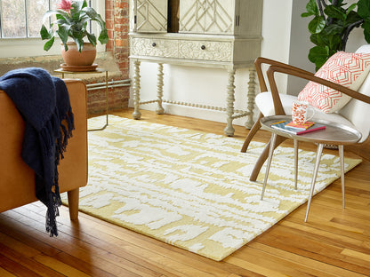 Florence Broadhurst Waterwave Stripe Citron 039906 Rug