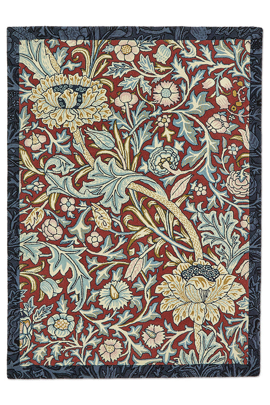 Morris & Co Trent Madder127510 In Red & Blue Rug