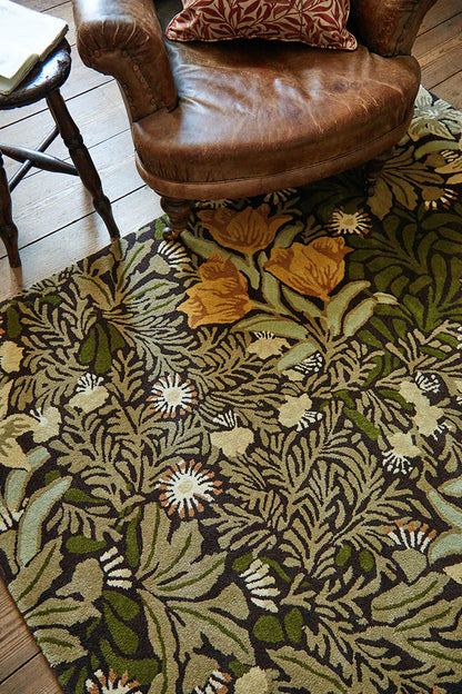 Morris & Co Bower 128207 Twining In Green Rug