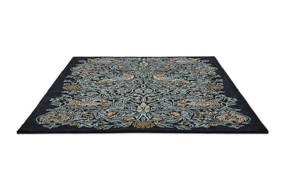 Morris & Co Bird Webb's 128308 In Blue Rug