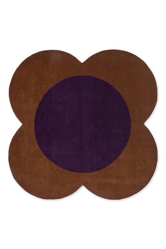 Orla Kiely Flower Spot Chestnut/Violet 158401 Rug