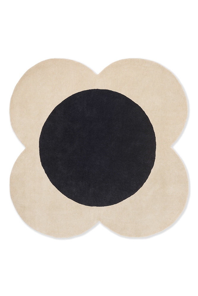 Orla Kiely Flower Spot Ecru/Black 158409 Rug