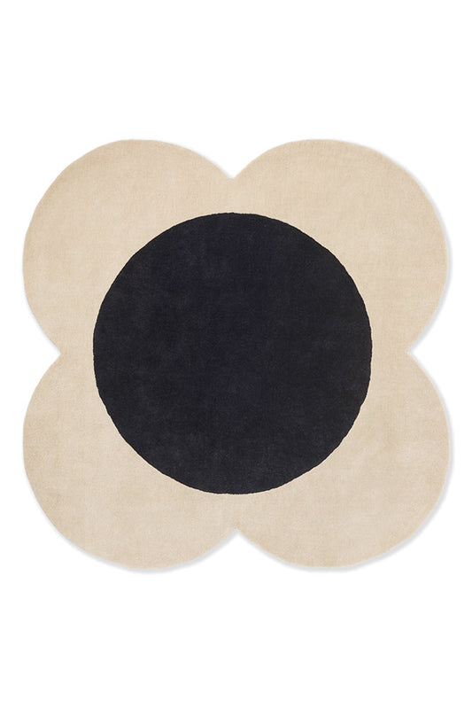 Orla Kiely Flower Spot Ecru/Black 158409 Rug