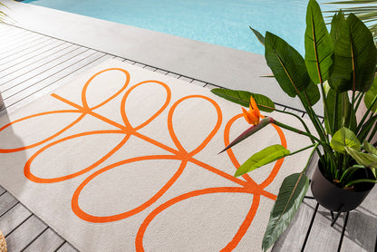 Orla Kiely Giant Linear Stem Persimmon Outdoor Rug