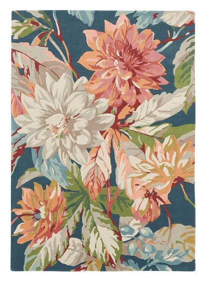 Sanderson Dahlia & Rosehip Teal Rug