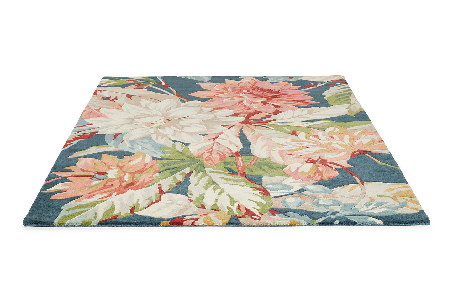 Sanderson Dahlia & Rosehip Teal Rug