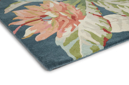 Sanderson Dahlia & Rosehip Teal Rug