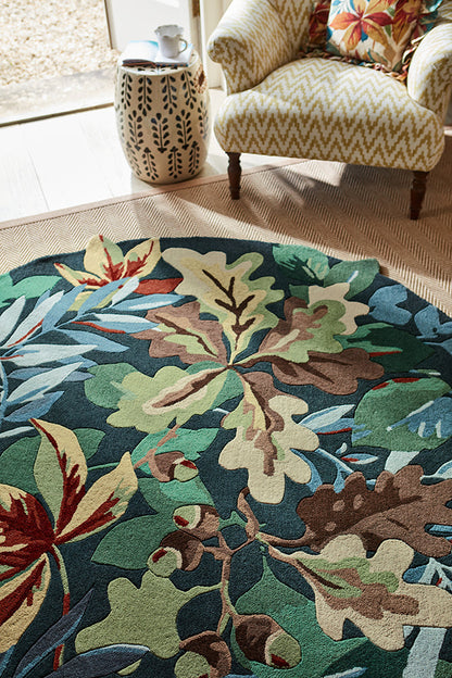 Sanderson Robin's Wood Forest Green Round 146508 Rug