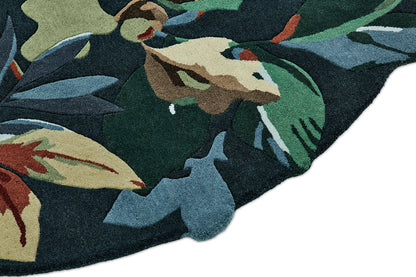 Sanderson Robin's Wood Forest Green Round 146508 Rug