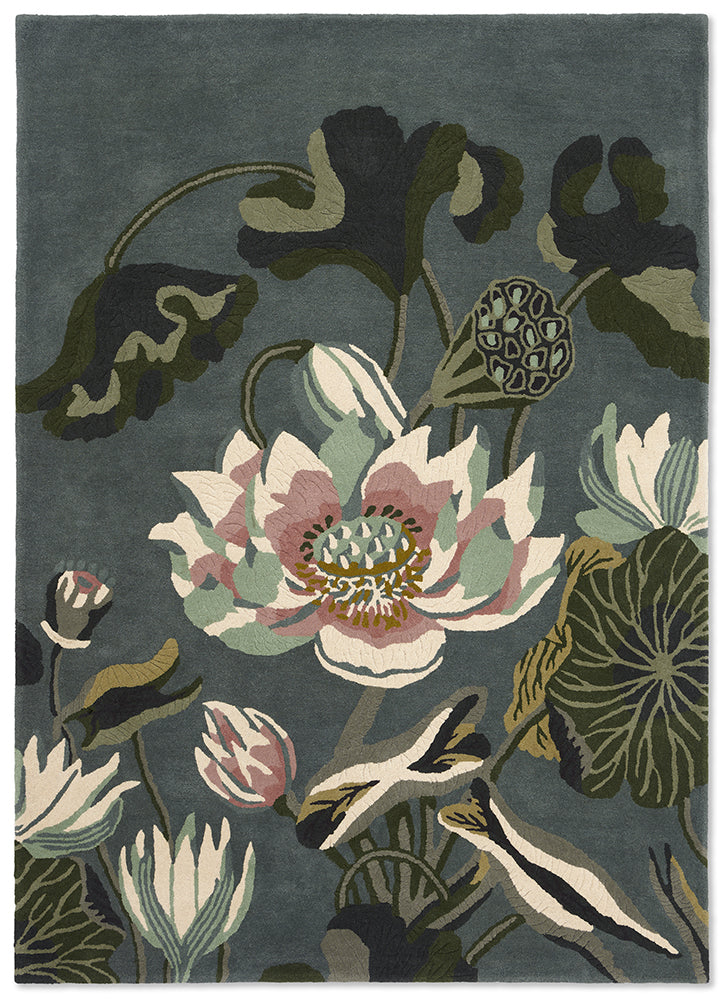 Wedgwood Waterlily Midnight Pond Rug - 038608