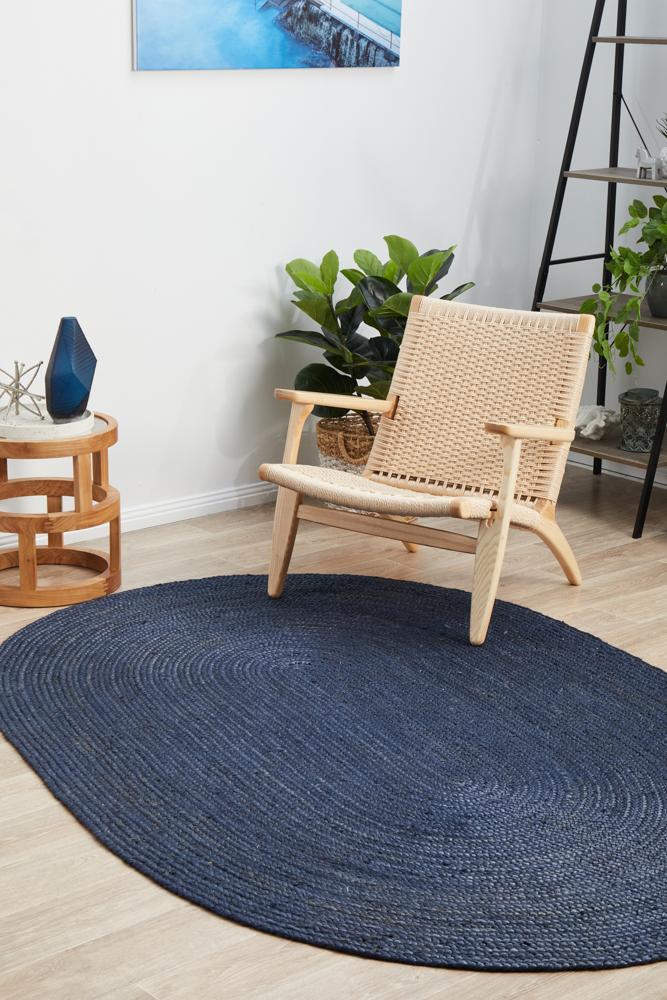 Bondi In Navy : Oval Rug