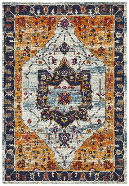 Babylon in Rust and Blue Rug