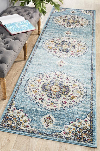 Babylon in Light Blue : Runner Rug