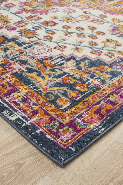 Babylon in White and Multi Coloured Rug