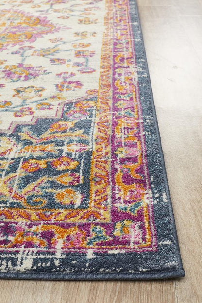 Babylon in White and Multi Coloured Rug