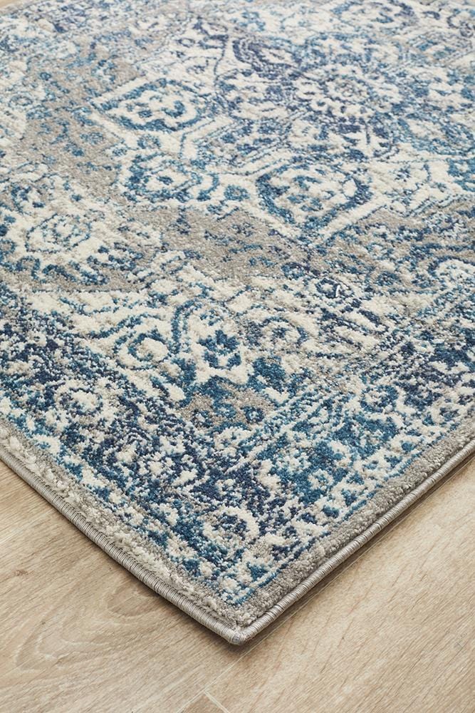 Babylon Traditional in Blue : Runner Rug