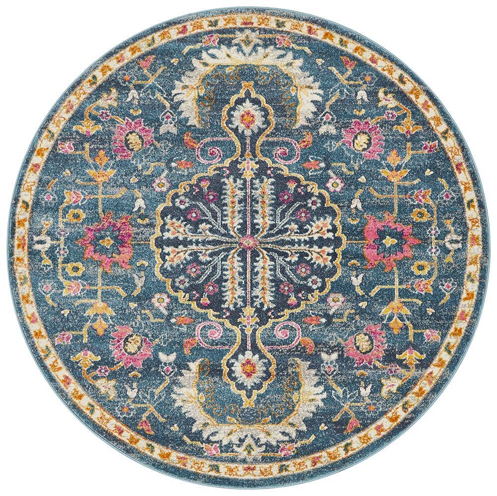 Babylon Dream in Navy : Round Rug