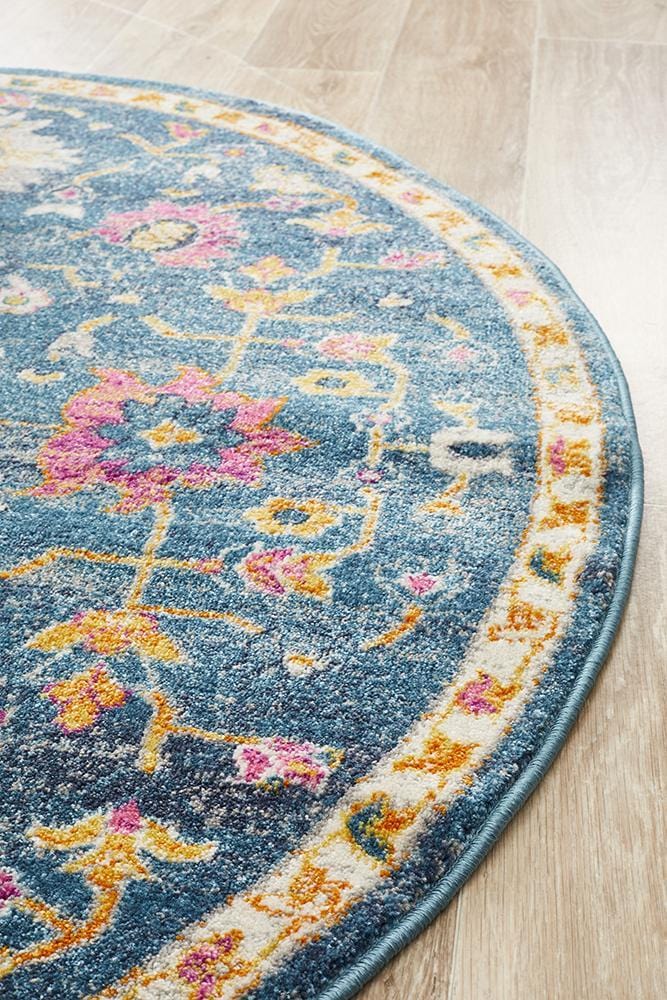 Babylon Dream in Navy : Round Rug