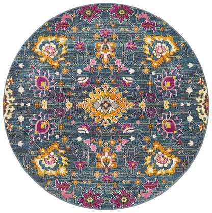 Babylon Floral in Blue : Round Rug