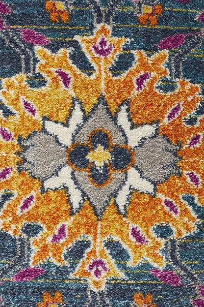 Babylon Floral in Blue : Round Rug