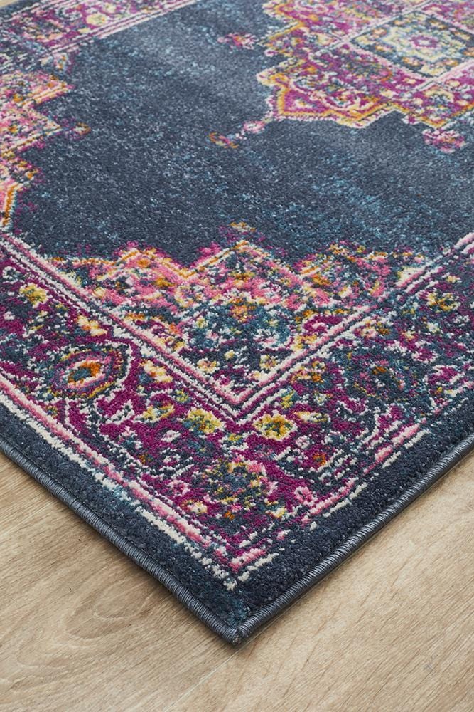 Babylon in Navy and Fuchsia : Runner Rug