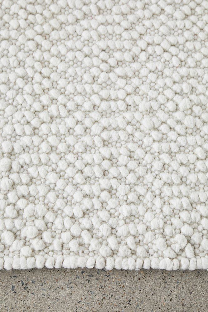 Boucle Elegant Luxurious In White Rug