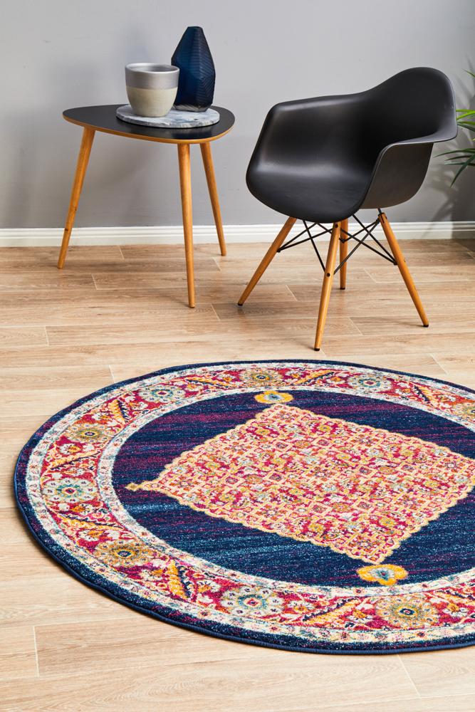 Century In Royal Blue : Round Rug