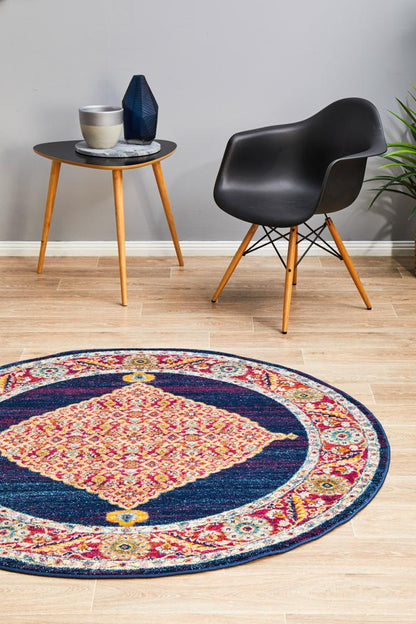 Century In Royal Blue : Round Rug