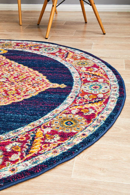 Century In Royal Blue : Round Rug