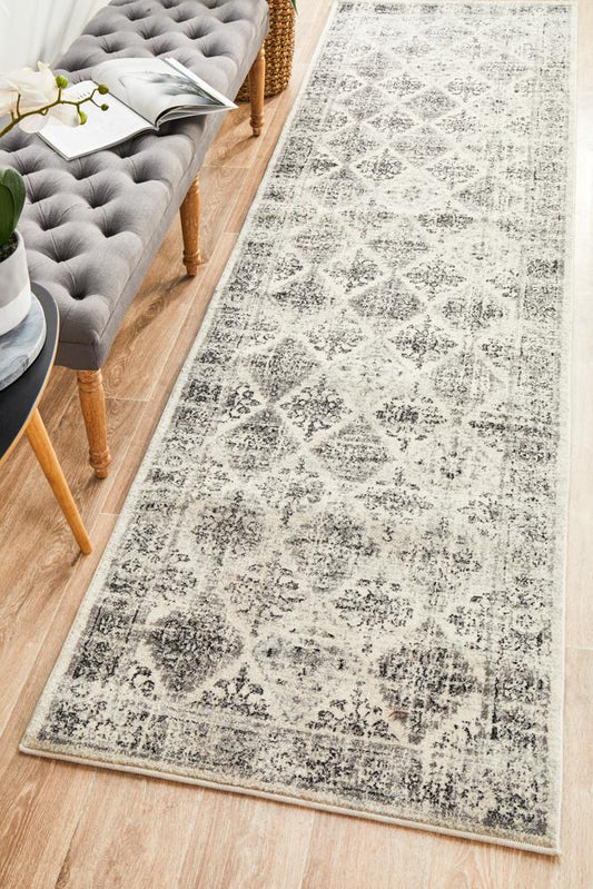 Century Runner Rug In Light Grey