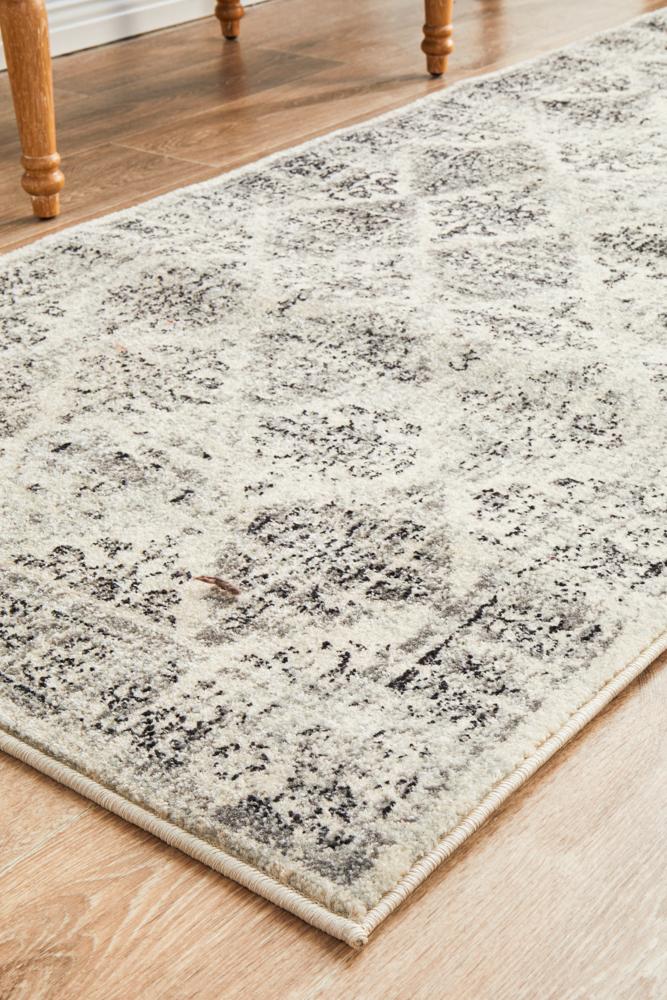 Century Runner Rug In Light Grey